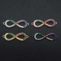 Befestiger Zirkonia Messing Schmuckverbinder, plattiert, DIY & Micro pave Zirkonia, keine, 8.80x29.30mm, verkauft von PC