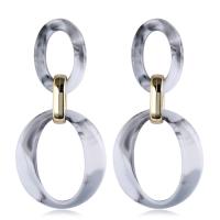 Hars Earring, Zinc Alloy, met Hars, voor vrouw, meer kleuren voor de keuze, 72x35mm, Verkocht door pair