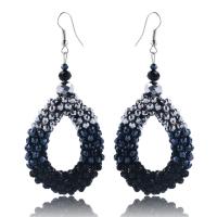 Crystal Earrings Zinc Alloy with Seedbead Teardrop for woman Sold By Pair