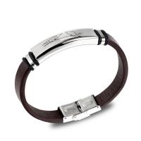 De Armband van mensen, Zinc Alloy, met PU, Vogel, Afdrukken, voor de mens, gemengde kleuren, Lengte 20.5 cm, Verkocht door PC