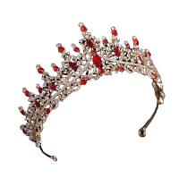 Tiaraer, Zinc Alloy, Crown, forgyldt, for kvinde & med rhinestone, blandede farver, 70x160mm, Solgt af PC