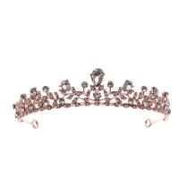 Tiaraer, Zinc Alloy, Crown, forgyldt, for kvinde & med rhinestone, flere farver til valg, 30x140mm, Solgt af PC