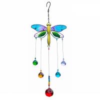 Hængende ornamenter, Glas, Dragonfly, facetteret, flerfarvede, 148x410mm, Solgt af PC