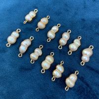 Freshwater Pearl Kontaktdon, med Mässing, blandade färger, 10-11mm, Säljs av PC