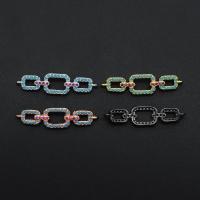 Cubic Zirconia Micro Pave Latão Connector, cobre, banhado, DIY & micro pavimento em zircônia cúbica, Mais cores pare escolha, 7x28mm, vendido por PC