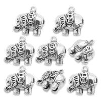 Zink Alloy Animal Hängen, Elefant, DIY, blandade färger, 17.50x19mm, 50PC/Bag, Säljs av Bag