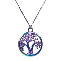 Zinc Alloy Pendler, Tree of Life, farverig forgyldt, du kan DIY, flerfarvede, 19x16mm, Længde 45 cm, Solgt af PC