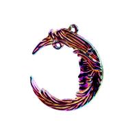 Zinc Alloy Pendler, Moon, farverig forgyldt, du kan DIY, blandede farver, 39x32x3mm, Længde 45 cm, Solgt af PC