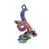 Pendentifs en alliage de zinc, dragon, Placage coloré, DIY, multicolore, 50x27x7mm, Longueur 45 cm, Vendu par PC