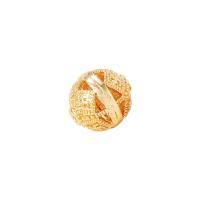 Holle Brass Beads, Messing, Ronde, gold plated, DIY, nikkel, lood en cadmium vrij, 10x10mm, Verkocht door PC