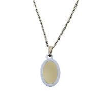 Collana in acciaio inossidabile, 316L acciaio inox, ellisse, Placcato oro 18K, unisex, 19mm, Lunghezza Appross. 18.9 pollice, Venduto da PC