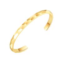 Roestvrij staal Manchet Bangle, gold plated, voor vrouw, 165x3mm, Verkocht door PC