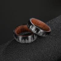 Titantium Cruach Finger Ring, Cruach Tíotáiniam, le Padauk, unisex & méid éagsúla do rogha, Díolta De réir PC