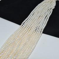 Kulaté kultivované sladkovodní perle, Sladkovodní Pearl, Kolo, DIY, bílý, 6-7mm, Prodáno za 36-39 cm Strand