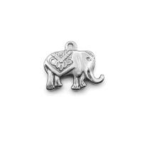 Acero inoxidable Colgantes Animal, Elefante, pulido, plateado, 15x18mm, Vendido por UD