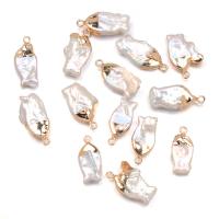 Zoetwater Parel Hangers, met Messing, Vis, gold plated, Natuurlijk & mode sieraden & DIY, 10x22-13x22mm, Verkocht door PC