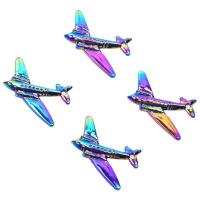 Zinc Alloy Pendler, Airplane, farverig forgyldt, du kan DIY, flerfarvede, 31x25mm, Længde 45 cm, Solgt af PC