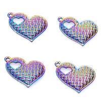 Pendentifs coeur en alliage de zinc, Placage coloré, DIY, multicolore, 19x24mm, Longueur 45 cm, Vendu par PC