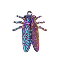 Pendentifs en alliage de zinc, Insecte, Placage coloré, DIY, multicolore, 22x27mm, Longueur 45 cm, Vendu par PC