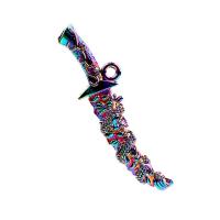 Pendentifs en alliage de zinc, épéesabre, Placage coloré, DIY, multicolore, 62x16x4mm, Longueur 45 cm, Vendu par PC