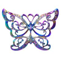 Zinc Alloy Animal Pendler, Butterfly, farverig forgyldt, du kan DIY, flerfarvede, 43x60mm, Længde 45 cm, Solgt af PC