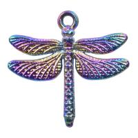 Pendentifs en alliage de zinc, libellule, Placage coloré, DIY, multicolore, 18x17mm, Longueur 45 cm, Vendu par PC