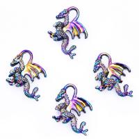 Zinklegering Animal Hangers, Zinc Alloy, Draak, kleurrijke vergulde, DIY, multi-gekleurde, 20x15mm, Lengte 45 cm, Verkocht door PC