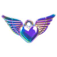 Cink Alloy srca Privjesci, Krilati Heart, šarene pozlaćen, možete DIY, multi-boji, 25x13mm, Dužina 45 cm, Prodano By PC