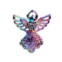 Vingeformet Zinc Alloy Pendler, Angel Wing, farverig forgyldt, du kan DIY, flerfarvede, 26x22x2mm, Længde 45 cm, Solgt af PC