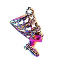 Pendentifs en alliage de zinc, Placage coloré, DIY, multicolore, 20x38x4mm, Longueur 45 cm, Vendu par PC