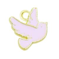 Zink legering emalj hängen, Zink Alloy, Dove, DIY, blandade färger, 10x10mm, Säljs av PC