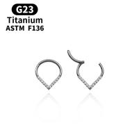 Titantium acciaio Gioielleria da Piercing del naso, Cuore, unisex & formato differente per scelta & con strass, colore originale, Venduto da PC