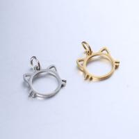 Ruostumaton teräs Animal Riipukset, 304 Stainless Steel, Kissa, päällystetty, tee-se-itse & eri tyylejä valinta, enemmän värejä valinta, 13x13mm, 5PC/laukku, Myymät laukku