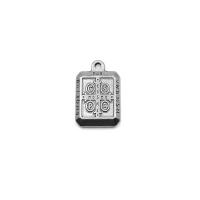 Rostfritt stål Smycken Hängen, ROSTFRITT STÅL, Square, polerad, silver, 12x18mm, Säljs av PC