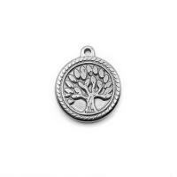 Stainless Steel Pendants Round polished silver color Sold By PC