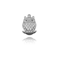 Rostfritt stål Animal Hängen, ROSTFRITT STÅL, Owl, polerad, silver, 15x23mm, Säljs av PC