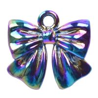 Zinc Alloy Bowknot Pendler, forgyldt, du kan DIY, flerfarvede, 16x17mm, Længde 45 cm, Solgt af PC