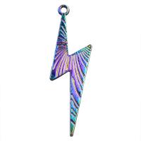 Zinc Alloy Pendler, Lightning Symbol, forgyldt, du kan DIY, flerfarvede, 48x15mm, Længde 45 cm, Solgt af PC