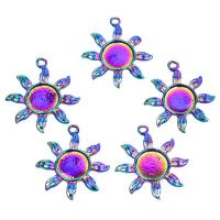 Pendentifs en alliage de zinc, Tournesol, Placage, DIY, multicolore, 27x24mm, Longueur 45 cm, Vendu par PC