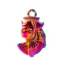 Character Shaped Zinc Alloy Pendants, liga de zinco, banhado, DIY, multi colorido, 29x17x3mm, comprimento 45 cm, vendido por PC