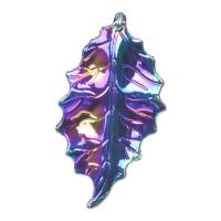 Pendentifs feuilles en alliage de zinc , Placage, DIY, multicolore, 47x25mm, Longueur 45 cm, Vendu par PC