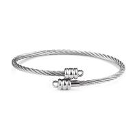 acier inoxydable bracelet manchette, unisexe, argent, 68x3mm, Vendu par PC