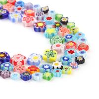 Millefiori Slice Lampwork Beads Square printing DIY mixed colors Sold Per 38 cm Strand