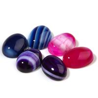 Achát Cabochon, csipke achát, Ovális, több színt a választás, 13x18mm, 10PC-k/Bag, Által értékesített Bag