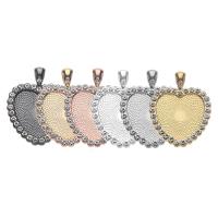 In lega di zinco del pendente Cabochon Setting, lega in zinco, Cuore, placcato, con strass, nessuno, 24mm, 2PC/borsa, Venduto da borsa