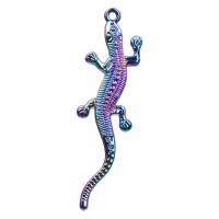 Zinklegering Animal Hangers, Zinc Alloy, Hagedis, kleurrijke vergulde, DIY, multi-gekleurde, 54x16mm, Lengte 45 cm, Verkocht door PC