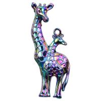 Zinc Alloy Animal Pendler, Giraffe, farverig forgyldt, du kan DIY, flerfarvede, 54x25mm, Længde 45 cm, Solgt af PC