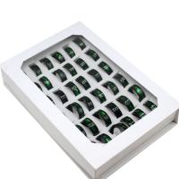 Roestvrij staal ring Set, vinger ring, uniseks, gemengde kleuren, 8mm, 36pC's/box, Verkocht door box