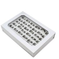 Roestvrij staal ring Set, vinger ring, uniseks, zilver, 6mm, 36pC's/box, Verkocht door box