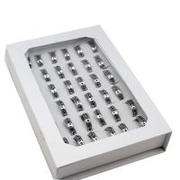 Roestvrij staal ring Set, vinger ring, uniseks, zilver, 6mm, 36pC's/box, Verkocht door box